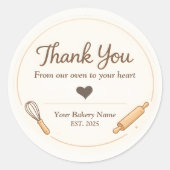 Bakery Thank You Sticker - Custom Creamy Design (Voorkant)