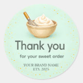 Bakery Thank You Sticker Custom Mint Green Design (Voorkant)