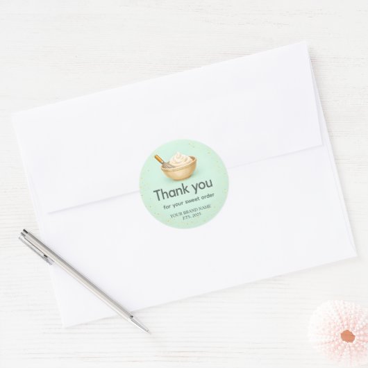 Bakery Thank You Sticker Custom Mint Green Design (Envelop)