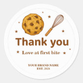 Bakery Thank You Stickers Cookie and Whisk Design (Voorkant)