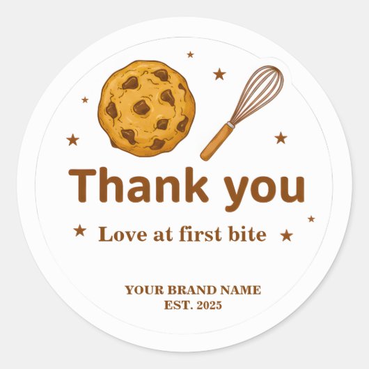 Bakery Thank You Stickers Cookie and Whisk Design (Voorkant)