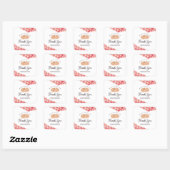 Bakery Thank You Watercolor Bread Red Gingham Vierkante Sticker (Vel)