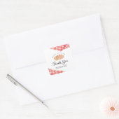 Bakery Thank You Watercolor Bread Red Gingham Vierkante Sticker (Envelop)