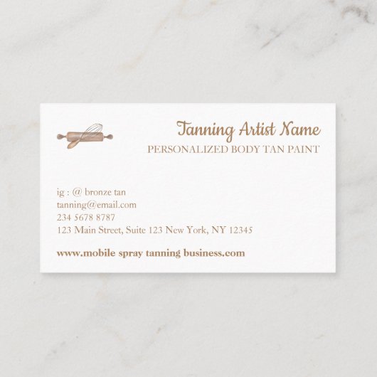 Bakery Whisk Rolling Pin Brown Logo Visitekaartje (Achterkant)