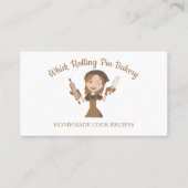 Bakery Whisk Rolling Pin Brown Logo Visitekaartje (Voorkant)