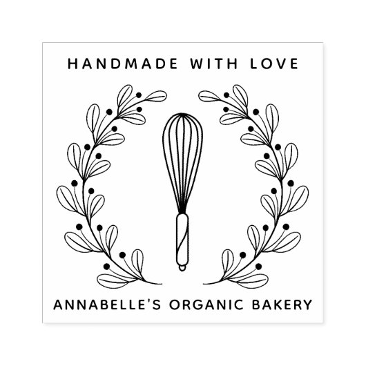 Bakery Whisk Wreath Rubberstempel (Afrduk)