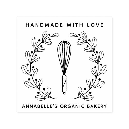 Bakery Whisk Wreath Zelfinktende Stempel (Design)
