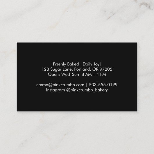 Bakery White Opal Holographic Bread Logo Visitekaartje (Achterkant)