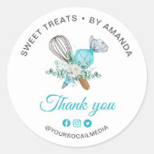 Bakery Zoet Dank je Ronde Sticker (Voorkant)