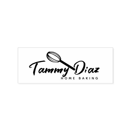 Bakery Zweepje Cupcake Script Logo Rubberstempel (Gestempeld)