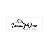 Bakery Zweepje Cupcake Script Logo Rubberstempel (Afrduk)
