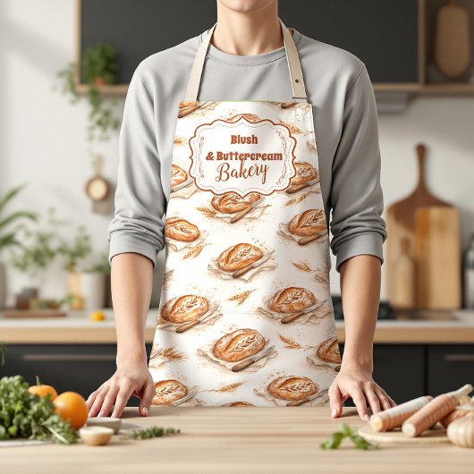Bakerybedrijf met vintage botercrème schort