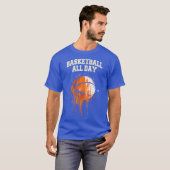 Baketball de hele dag t-shirt (Voorkant volledig)