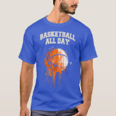 Baketball de hele dag t-shirt (Voorkant)