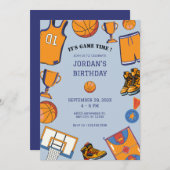 Baketball verjaardag uitnodiging (Voorkant / Achterkant)