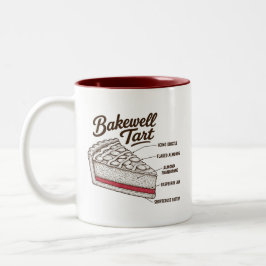 Bakewell Taart Vintage Geschetst Diagram Tweekleurige Koffiemok