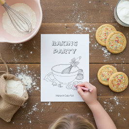 Bakfeest Activiteitenblad | Kinderen Kleurkaart Kaart