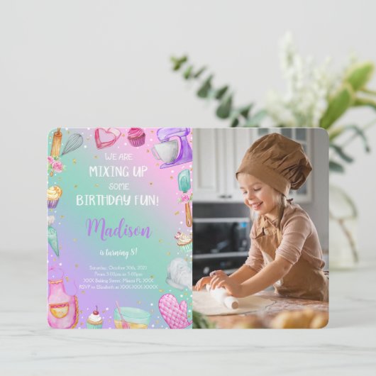 Bakfoto uitnodiging (Staand voorkant)