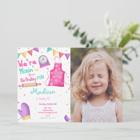 Bakfoto-uitnodiging Kaart (Staand voorkant)