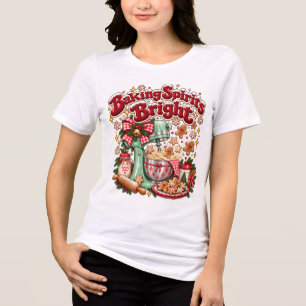 Bakgeesten Oplichten Retro Kerst Gingerspeculaas Tri-Blend Shirt