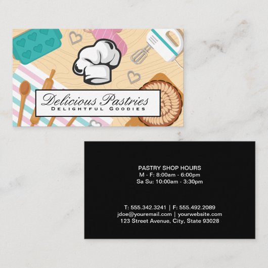 Bakgereedschap | Chef Hoed Visitekaartje (Voorkant / Achterkant)