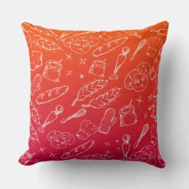 Bakgereedschap en eten sinaasappel keukenbakker kussen