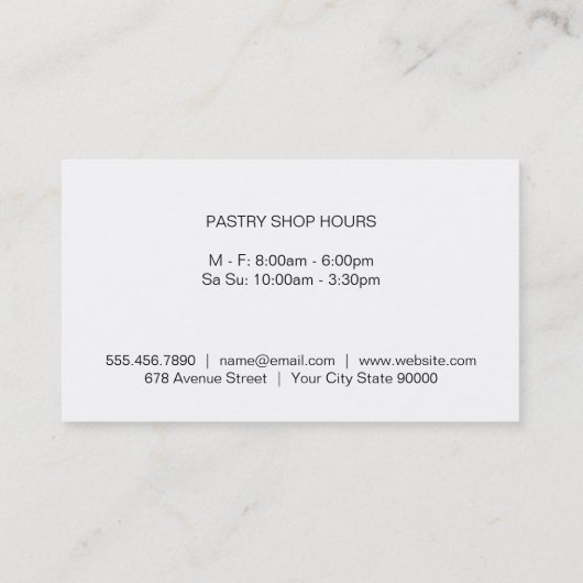 Bakgereedschap en hulpstoffen visitekaartje (Achterkant)