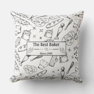Bakgereedschap en voedsel Moderne bakker Kussen