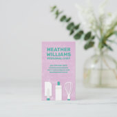 Bakgereedschap | Paarse textielachtergrond Visitekaartje (Staand voorkant)