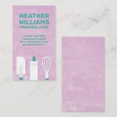 Bakgereedschap | Paarse textielachtergrond Visitekaartje (Voorkant / Achterkant)