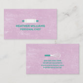 Bakgereedschap | Paarse textielachtergrond Visitekaartje (Voorkant / Achterkant)