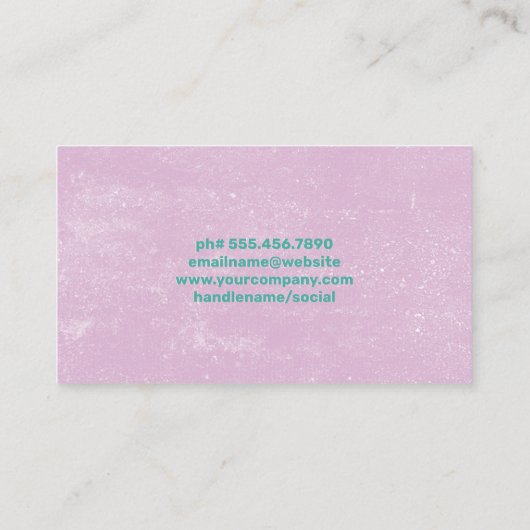 Bakgereedschap | Paarse textielachtergrond Visitekaartje (Achterkant)