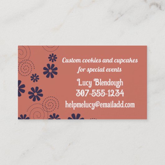 Bakgereedschap rollende pin vaas bakkerij banketba visitekaartje (Achterkant)