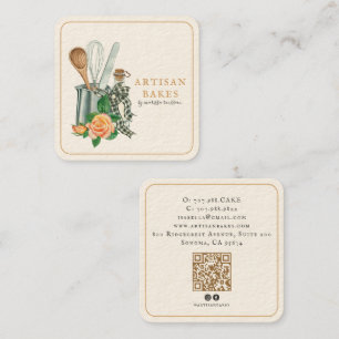 Bakgerei Bakkerij Bakker QR-code Vierkante Visitekaartje