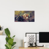 Bakhuyzen - blauwe druiven en perziken poster (Thuiskantoor)