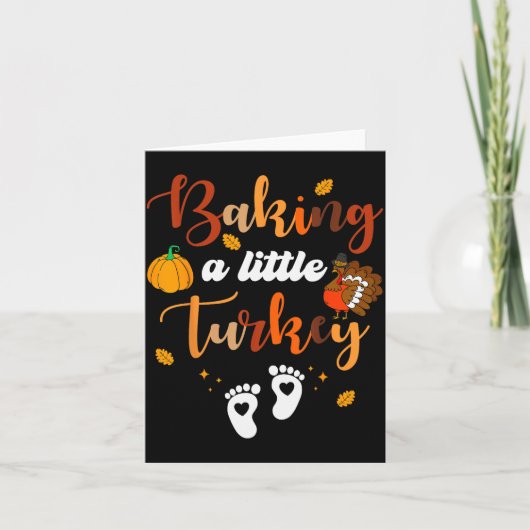 Baking A Little Turkey Thanksgiving Pregnancy Anno Kaart (Voorkant)