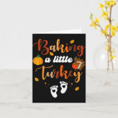 Baking A Little Turkey Thanksgiving Pregnancy Anno Kaart (Gele Bloem)