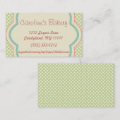 Baking and Bakery Boutique, Green Polka Dot Visitekaartje (Voorkant / Achterkant)