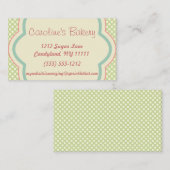 Baking and Bakery Boutique, Green Polka Dot Visitekaartje (Voorkant / Achterkant)