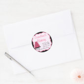 Baking and Bakery Boutique, Zwart en Roze Ronde Sticker (Envelop)