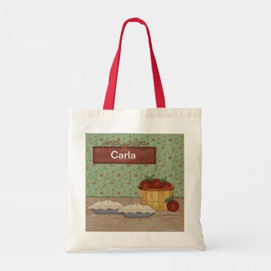 Baking Apple Pie Aangepaste naam Bag Tote Bag (Achterkant)