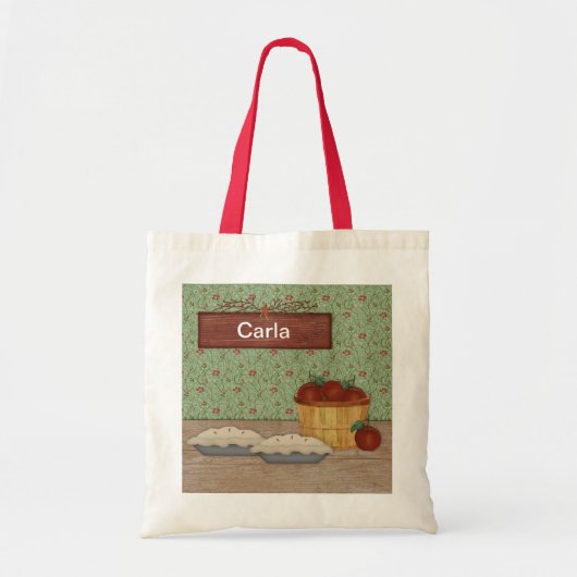 Baking Apple Pie Aangepaste naam Bag Tote Bag (Voorkant)