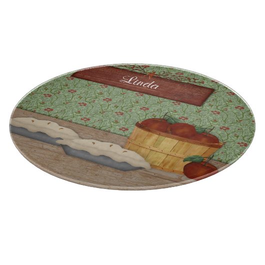 Baking Apple Pie Aangepaste naam Snijplank (Hoek)