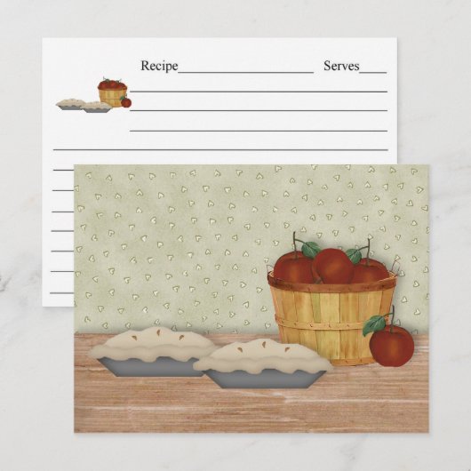 Baking Apple Pie Recipcard Briefkaart (Voorkant / Achterkant)