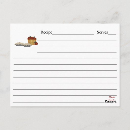 Baking Apple Pie Recipcard Briefkaart (Achterkant)