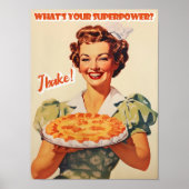 Baking Art Print Cake Art Print Retro Kitchen Wall (Voorkant)