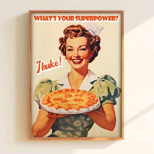 Baking Art Print Cake Art Print Retro Kitchen Wall