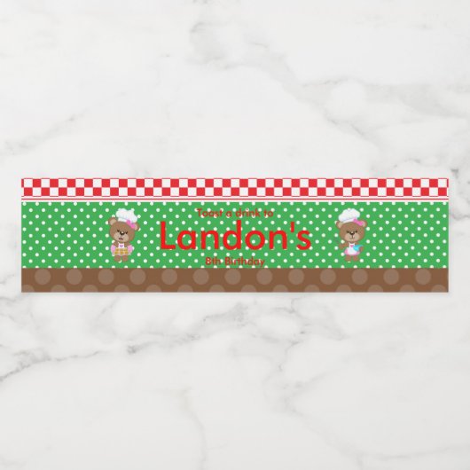 Baking Beer Birthday Party Waterfles Etiket (Enkel label)