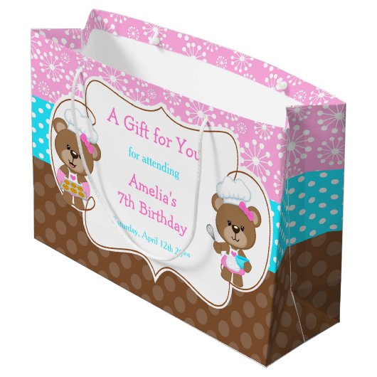 Baking Beren Birthday Party Groot Cadeauzakje (Achterkant Gekanteld)