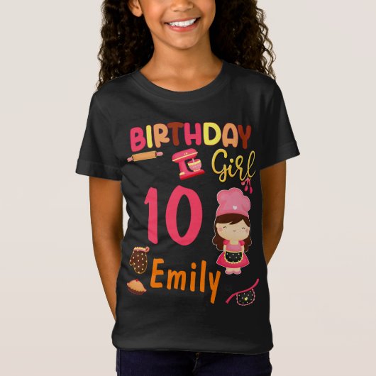 Baking Birthday Girl Party Theme Matking  T-shirt (Voorkant)